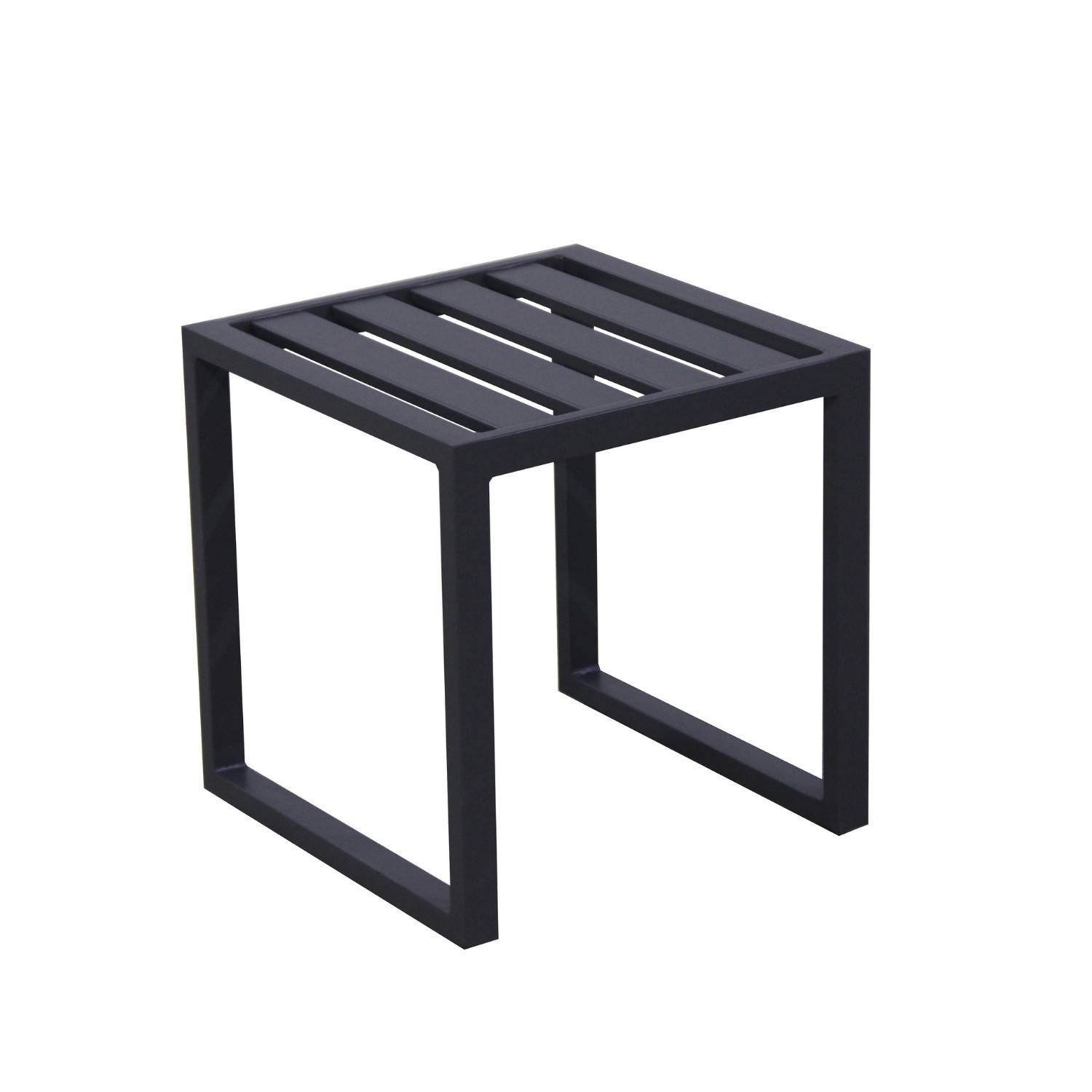 Autre - Salon de jardin en acier 8 personnes d'angle design - Gris Anthracite - ROMY - Imagen 5