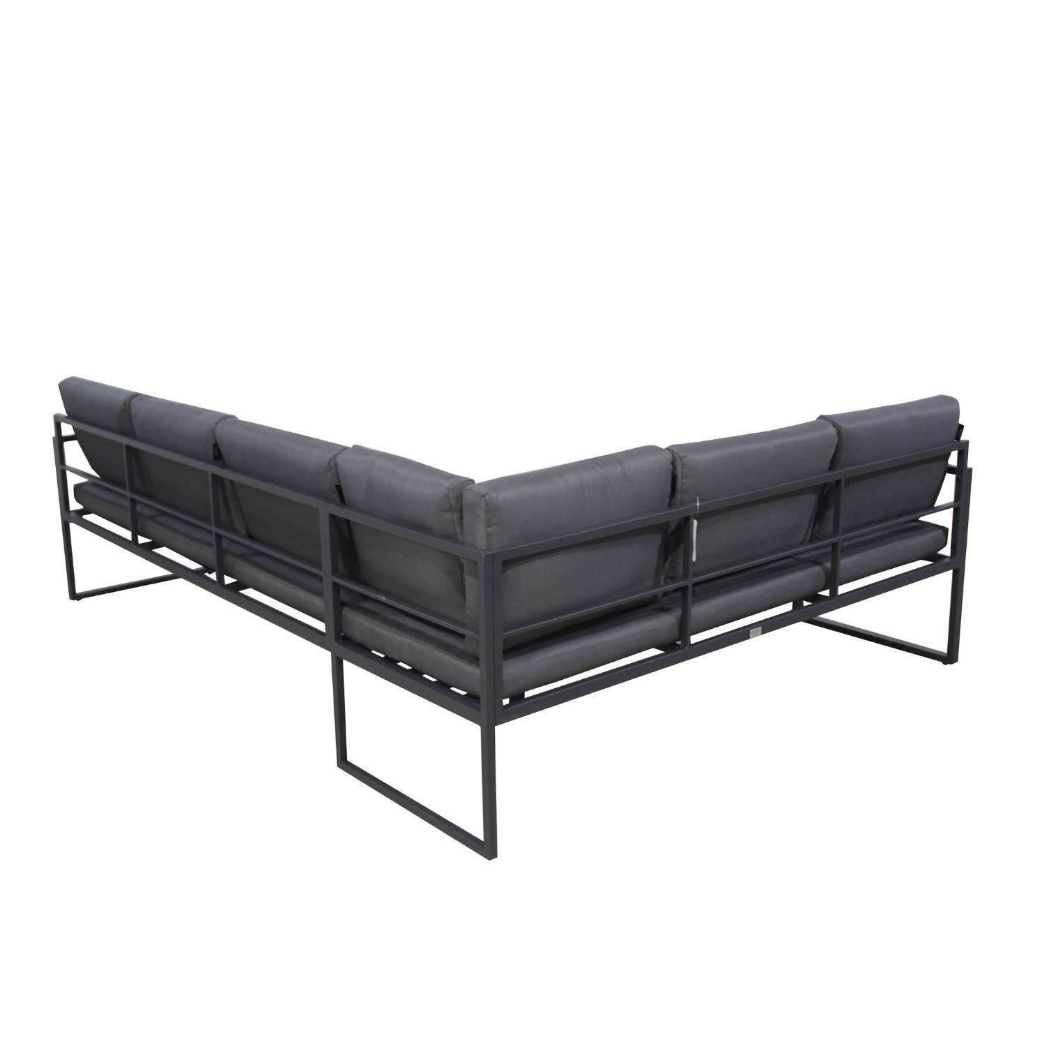 Autre - Salon de jardin en acier 8 personnes d'angle design - Gris Anthracite - ROMY - Imagen 4