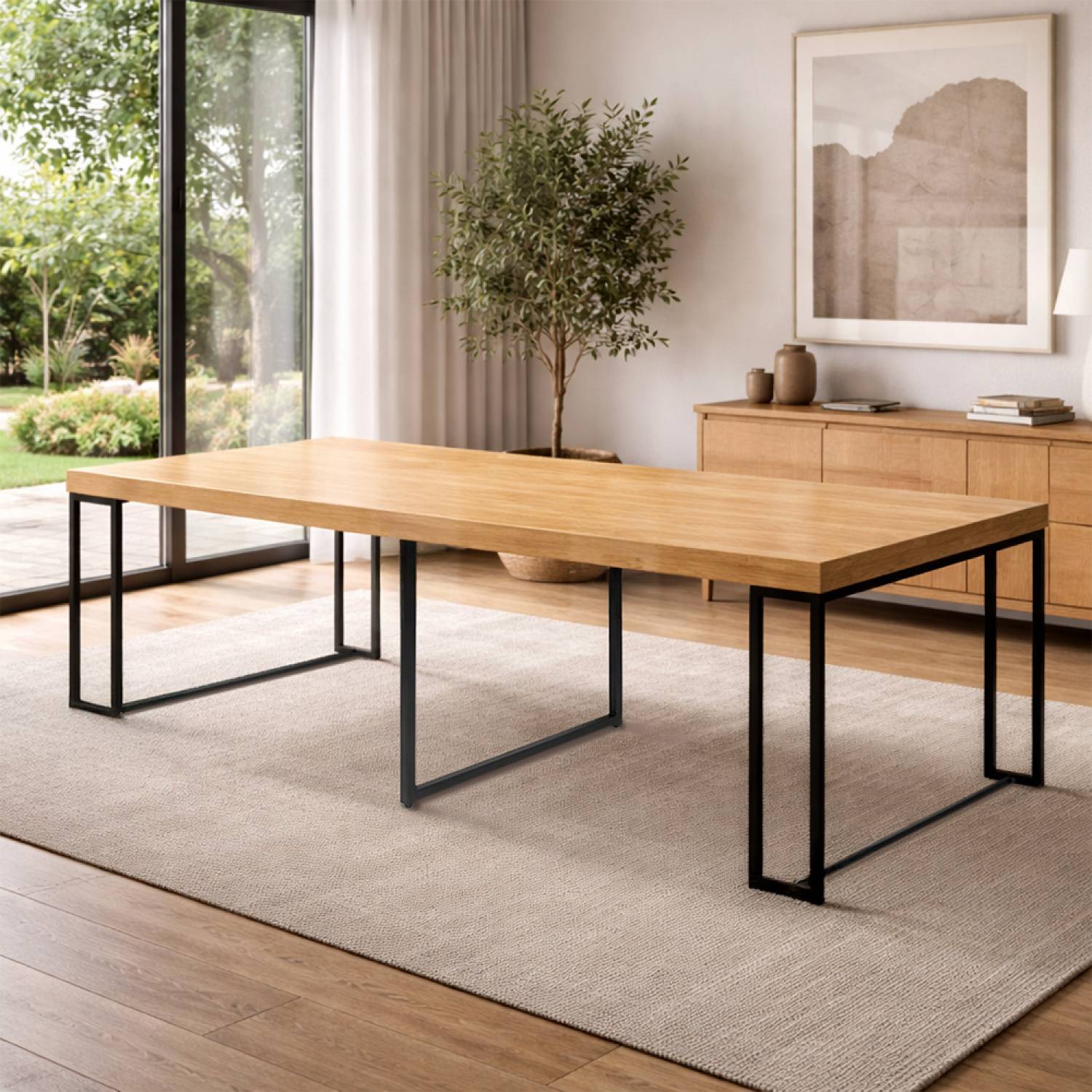 Table extensible 10-12 personnes effet bois 300cm KAMA - Image 2