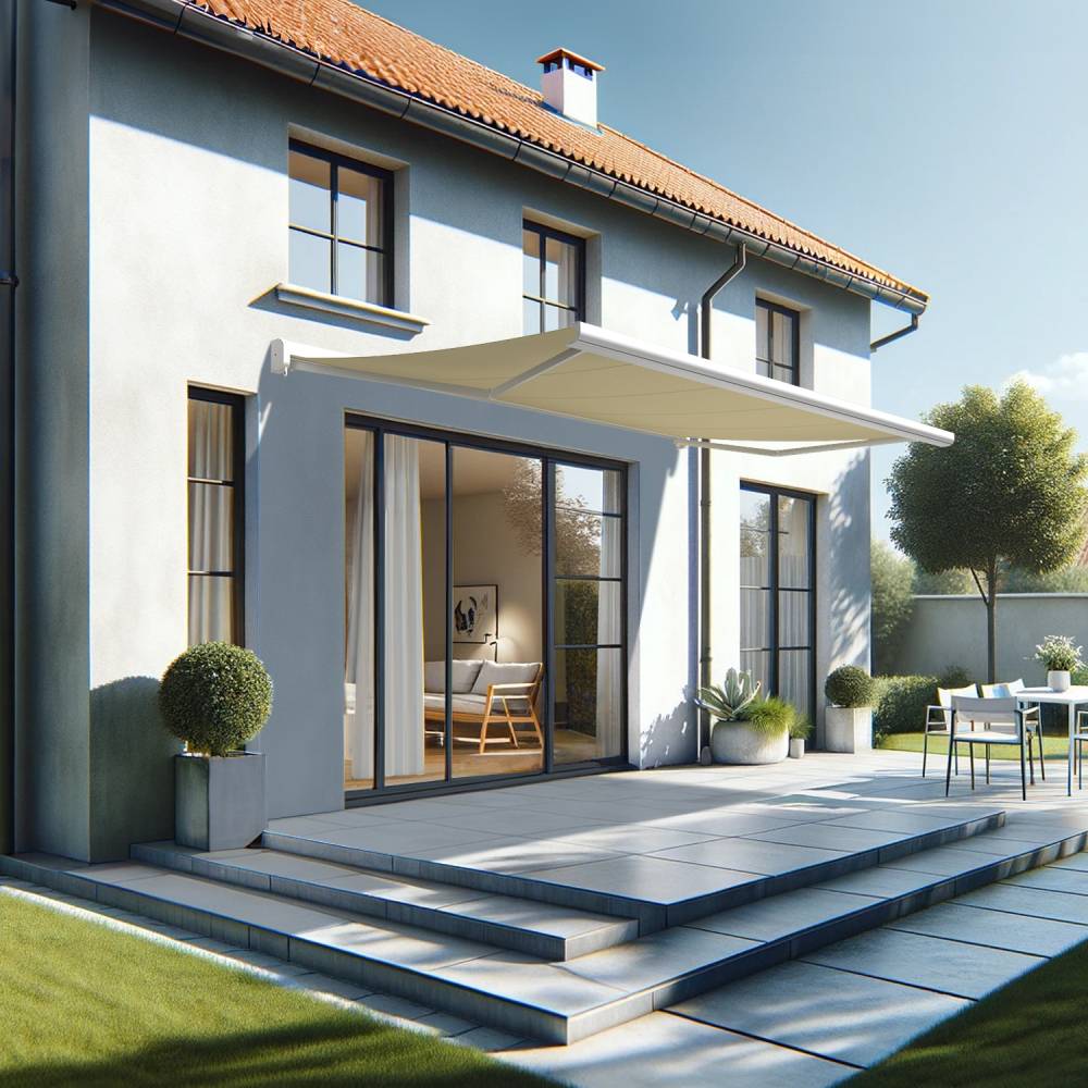 Intersun - Store banne coffre CELESTE 5,00x3,00 M (Manuelle - Blanc - Ecru) - INTERSUN - Imagen 2