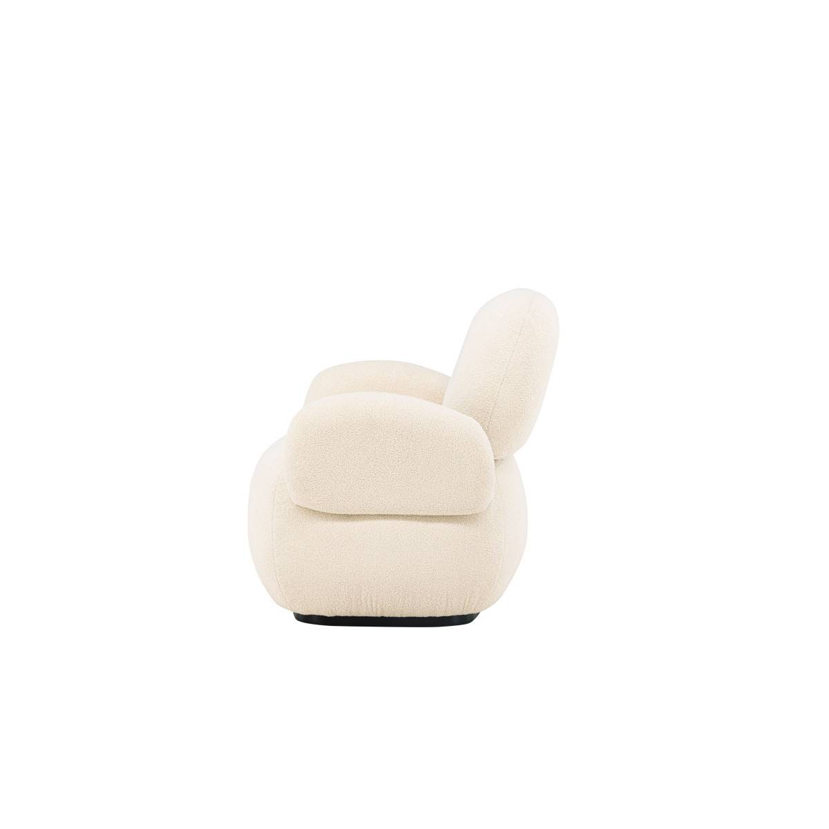 Paris Prix - Fauteuil Design Chenille "Sevilla" 105cm Beige - Image 7