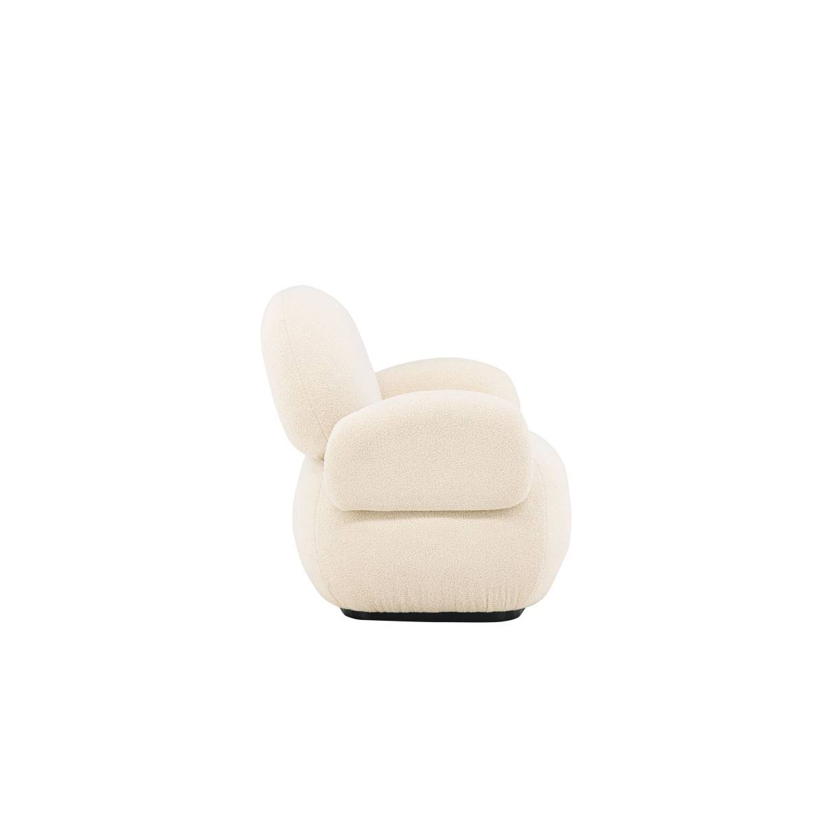 Paris Prix - Fauteuil Design Chenille "Sevilla" 105cm Beige - Image 2