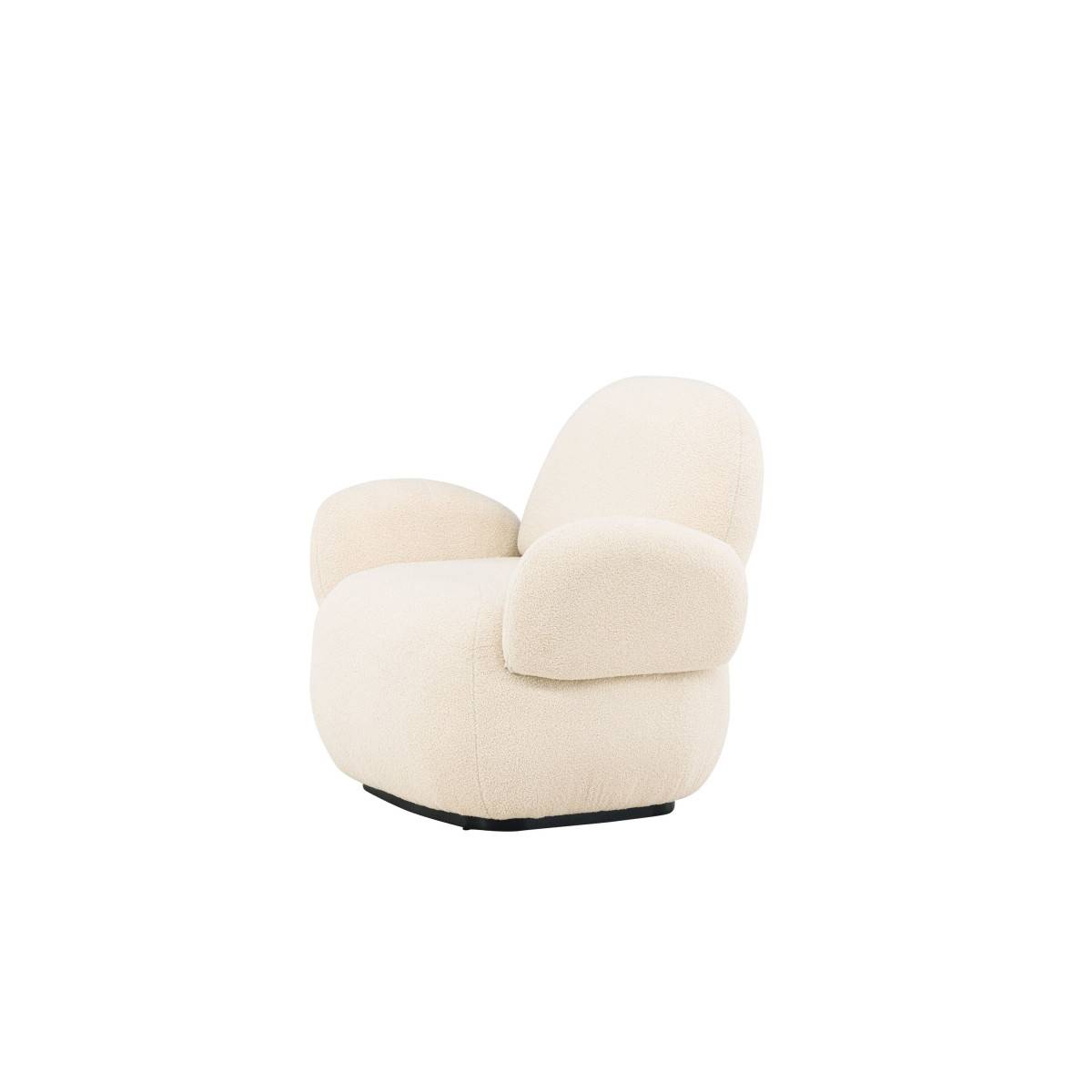 Paris Prix - Fauteuil Design Chenille "Sevilla" 105cm Beige - Image 6