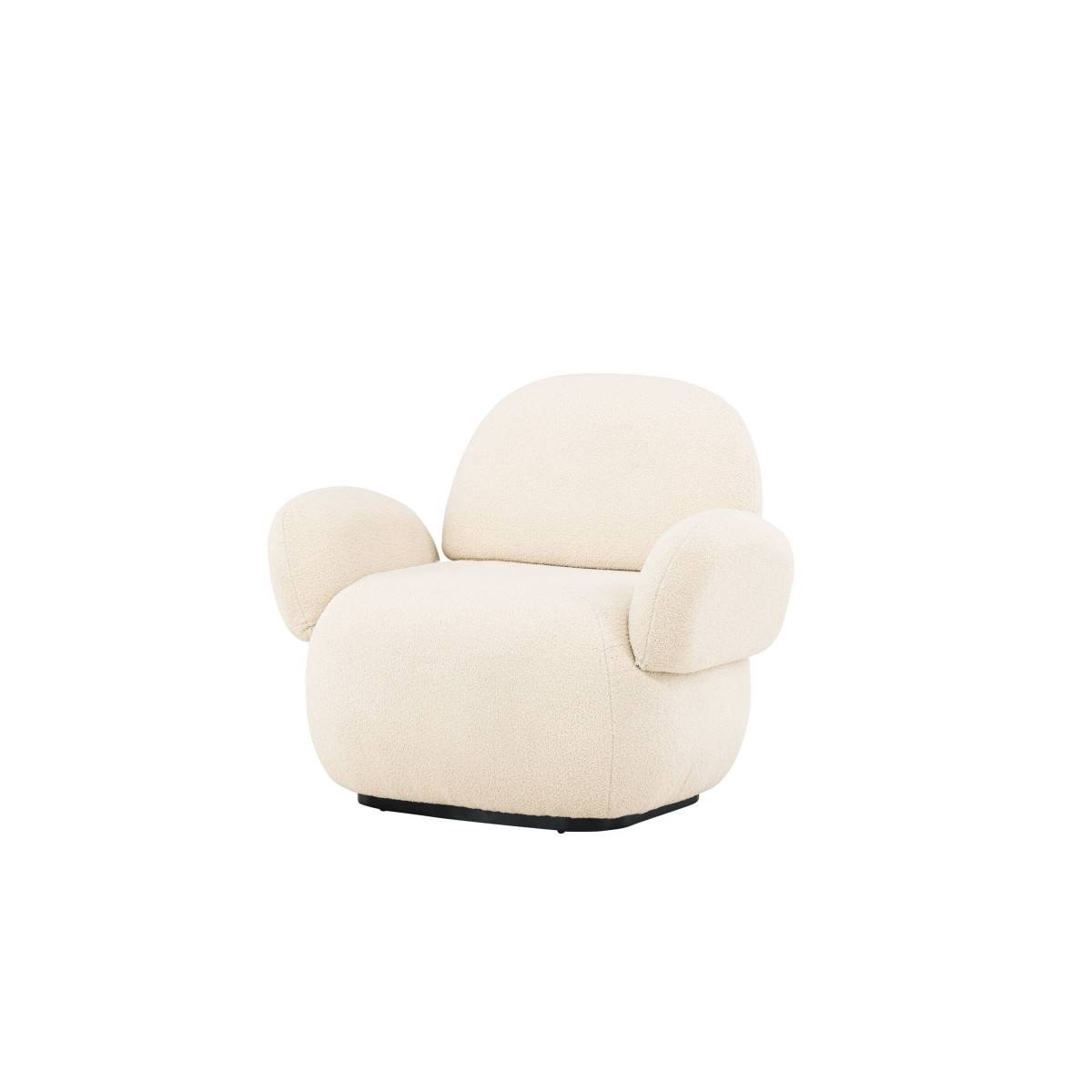 Paris Prix - Fauteuil Design Chenille "Sevilla" 105cm Beige - Image 5