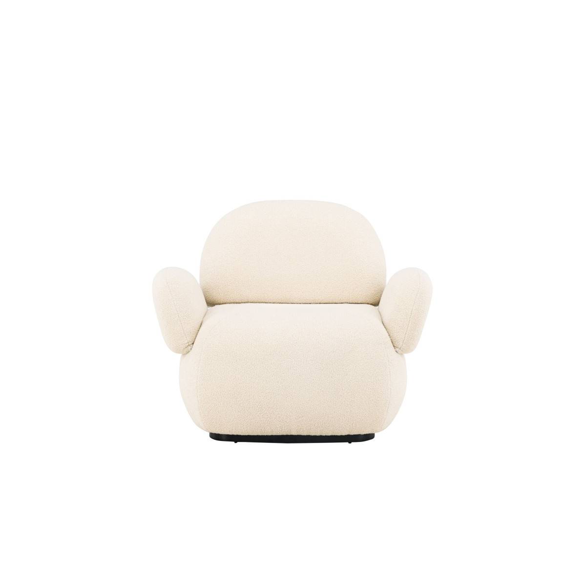 Paris Prix - Fauteuil Design Chenille "Sevilla" 105cm Beige - Image 4