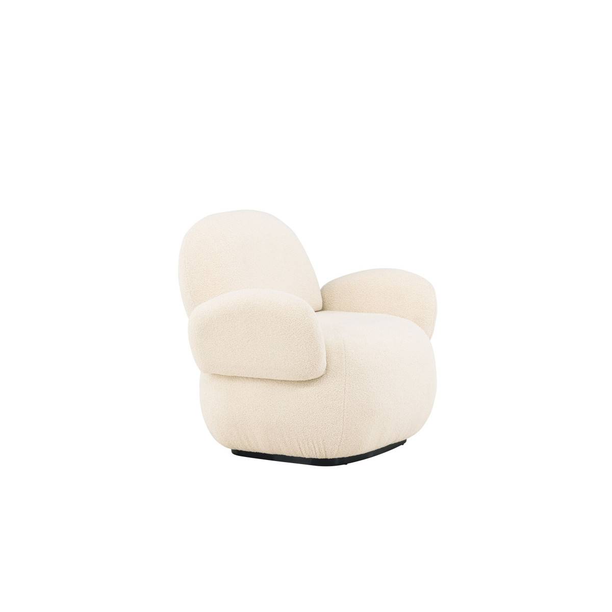 Paris Prix - Fauteuil Design Chenille "Sevilla" 105cm Beige - Image 3
