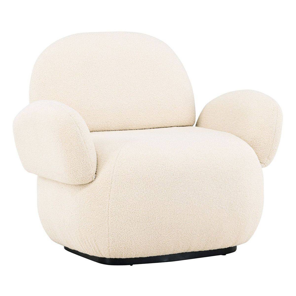 Paris Prix - Fauteuil Design Chenille "Sevilla" 105cm Beige - Image 1