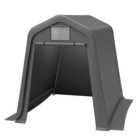 Abri de Stockage Extérieur Toile PE Étanche Anti-UV 245x183cm Gris - ComfortXL Outdoor Living - Image 2