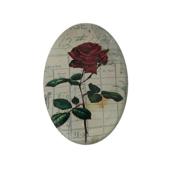 Presse papier sulfure en verre rouge L.6 x Ht.9 cm Chemin de campagne - Imagen 1