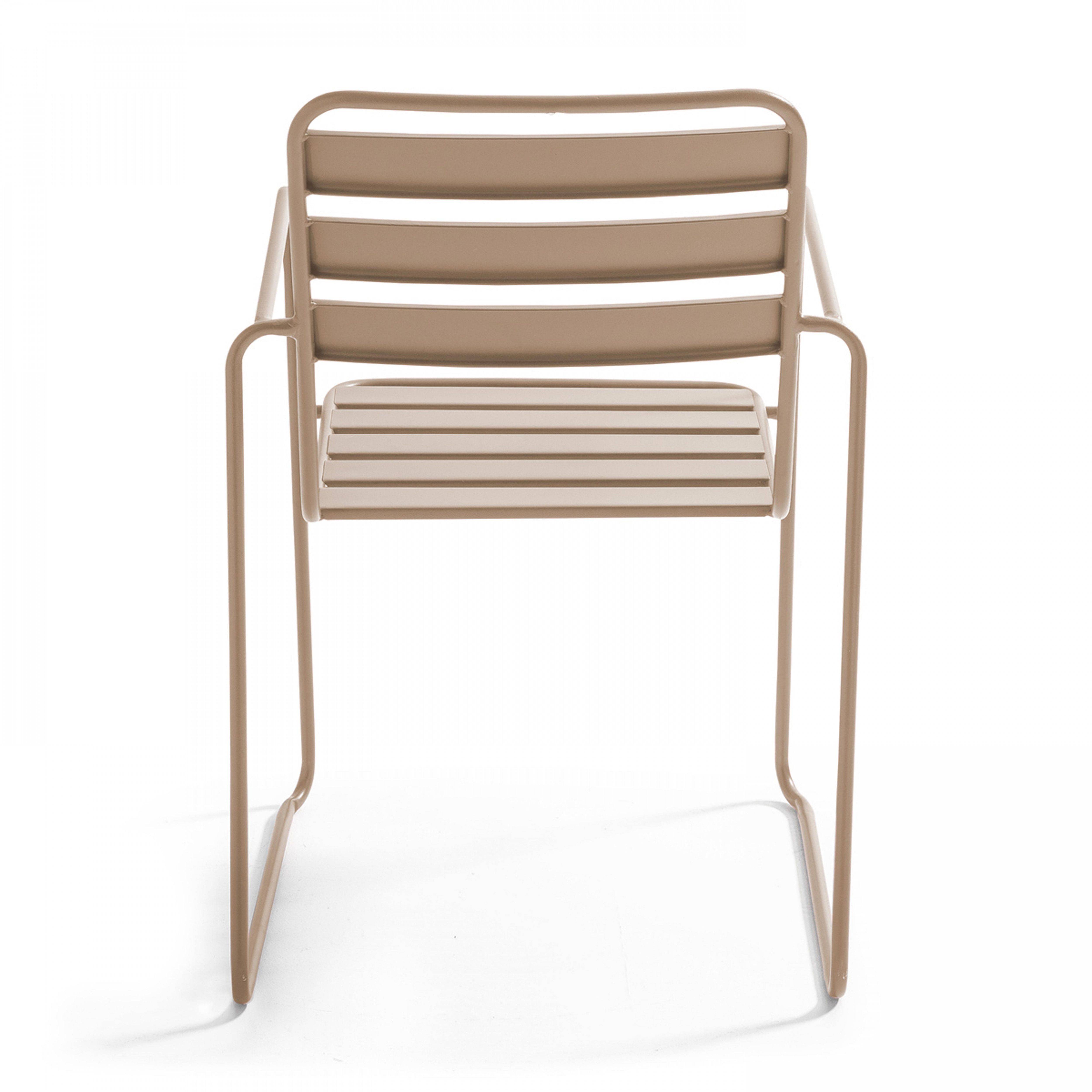 Oviala - Fauteuil de jardin en acier taupe Touquet - Oviala - Imagen 4