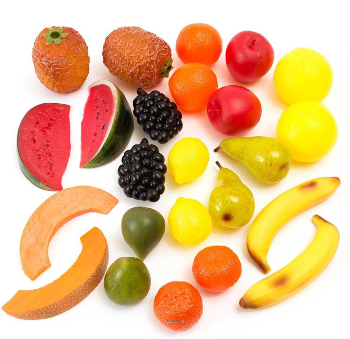 Artificielles - Fruits artificiels assortis en lot de 24 en Plastique soufflé