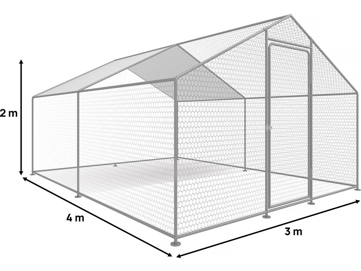 Habitat Et Jardin - Enclos à Poules 12 M² Parc Grillagé 4 X 3 X 2 M Acier Galvanisé -habitat Et Jardin - Imagen 3