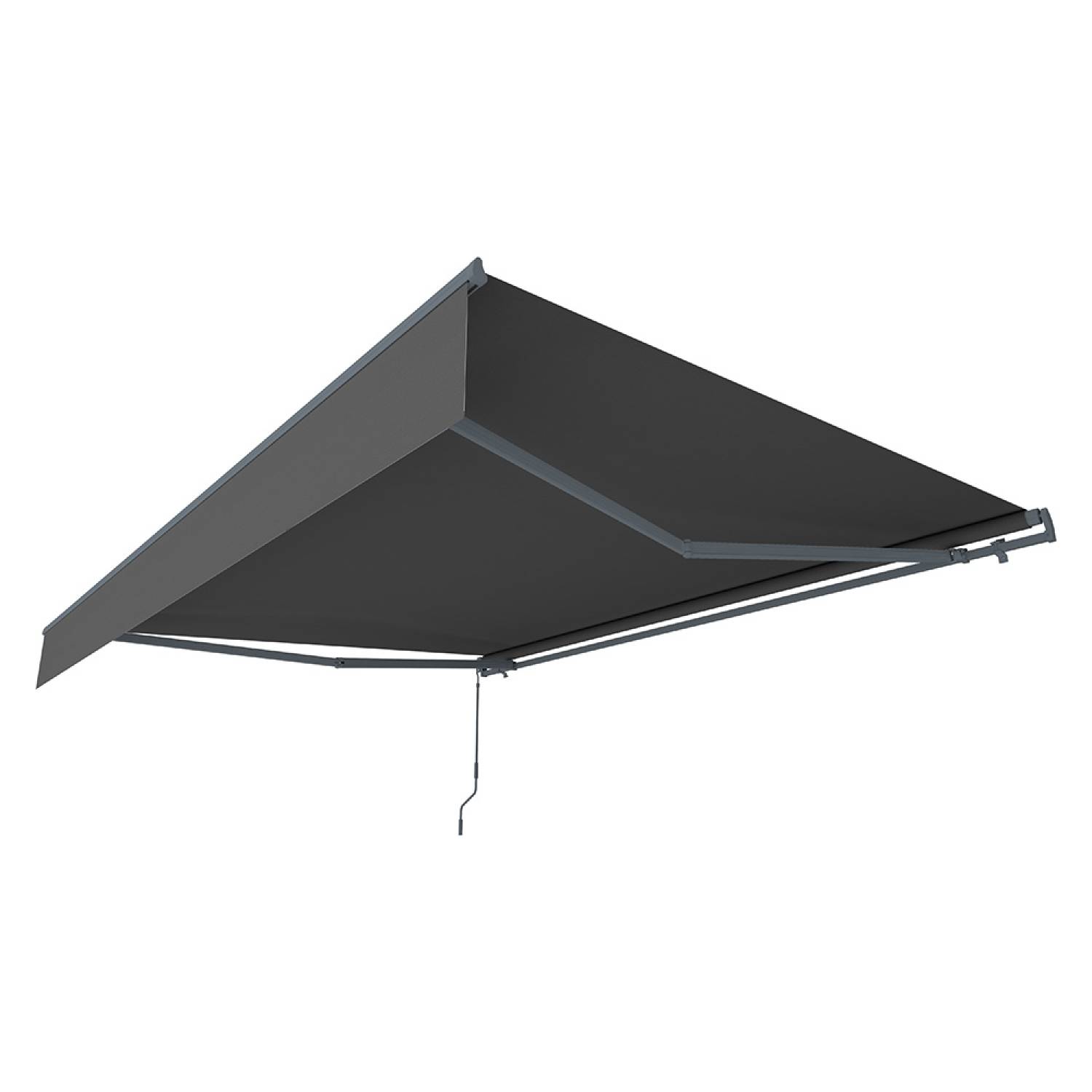 Store banne manuel 3,95 x 3 m en aluminium avec toile gris ADRO - Image 1