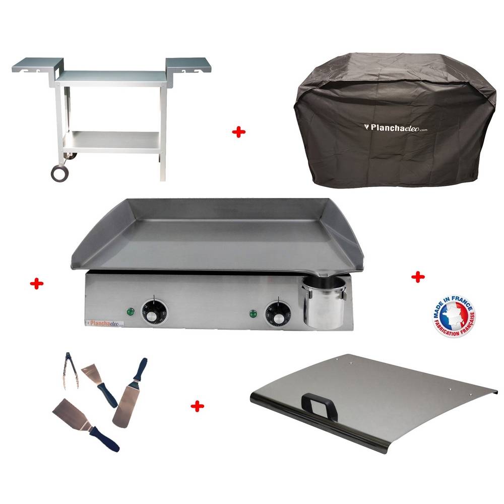 Planchaelec - Pack plancha électrique PLANCHAELEC LUX 600 INOX - CHARIOT ODEON 600 - Image 1