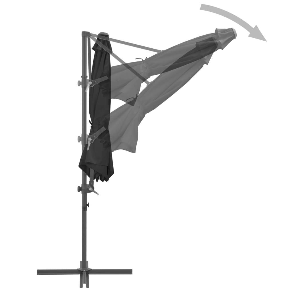 Helloshop26 - Parasol meuble de jardin en porte-à-faux avec mât en acier anthracite 300 cm - Imagen 5