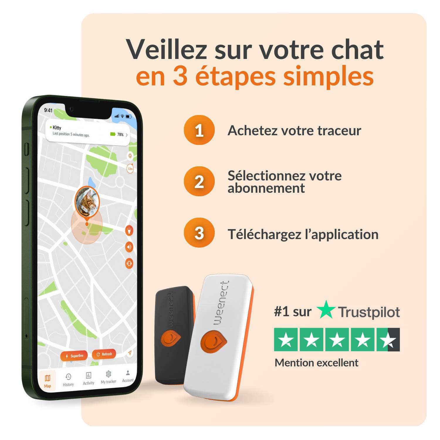 Weenect - Weenect XS - collier gps pour chat ( white edition) - Image 7