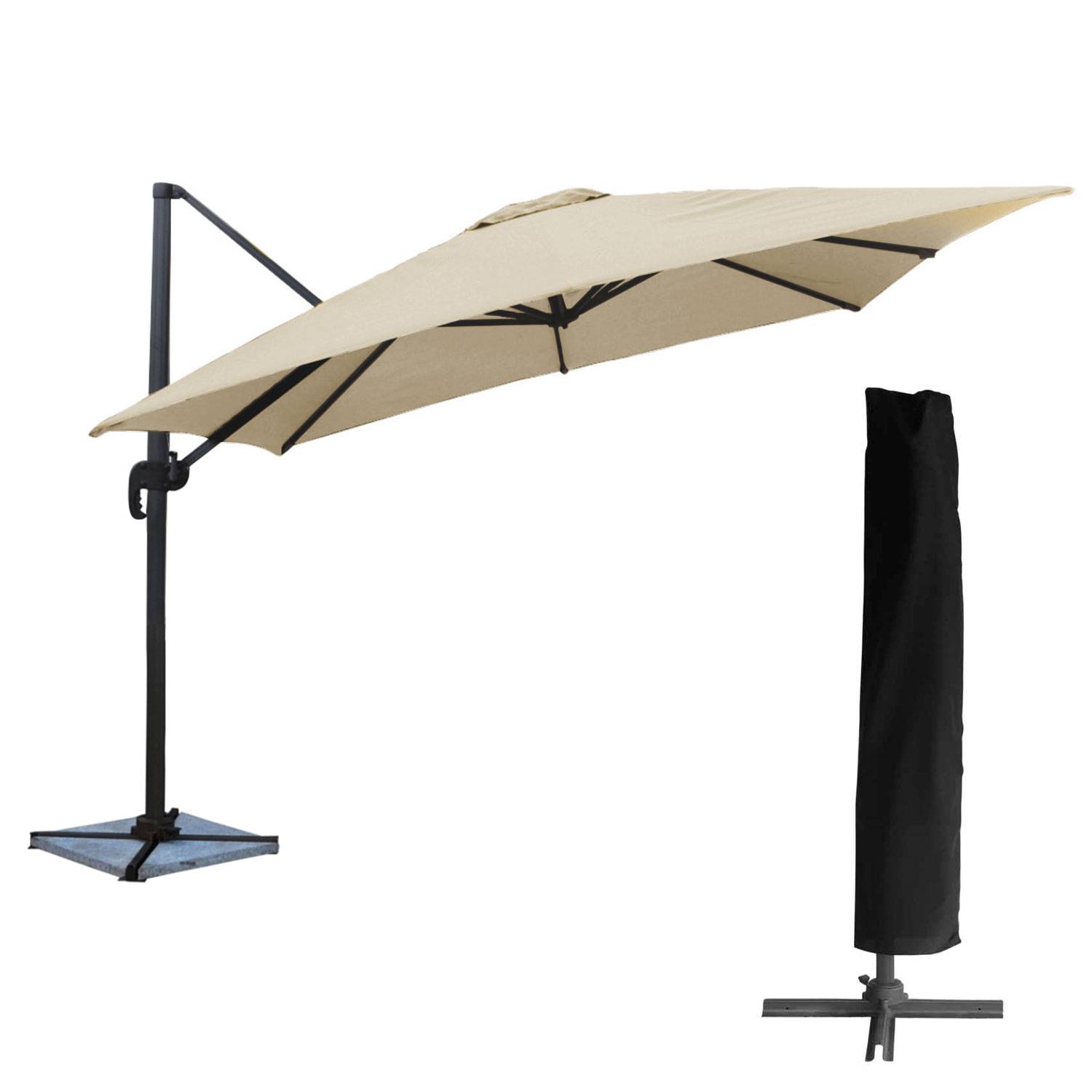 Happy Garden - Parasol déporté MOLOKAI carré 3x3m beige + housse - HAPPY GARDEN - Imagen 1