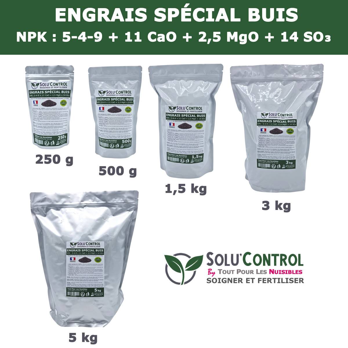 SOLU’CONTROL - Engrais Spécial Buis 5 kg - Formulation haute qualité Organo-Minérale - Image 4
