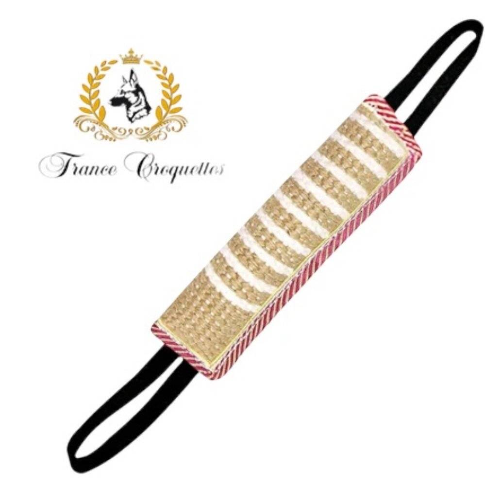 France Croquettes - Boudin jaune de jeux et de dressage canin en toile de jute 30cm pour chien, FranceCroquettes - Imagen 1