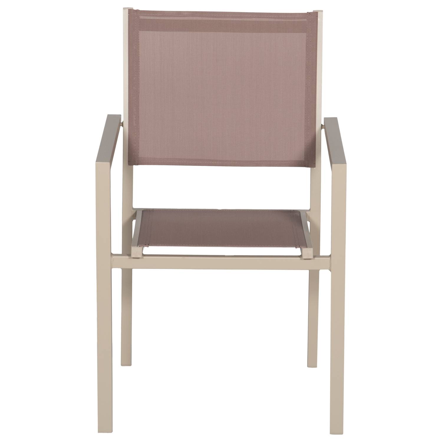 Happy Garden - Lot de 8 chaises en aluminium taupe - textilène taupe - HAPPY GARDEN - Imagen 3