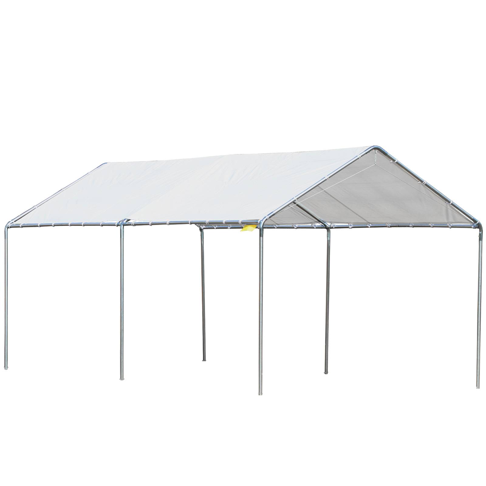 Carport auvent voiture acier galvanisé extérieur abri intempéries 6x3m blanc - ComfortXL Outdoor Living - Image 1