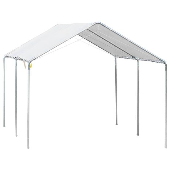 Carport auvent voiture acier galvanisé extérieur abri intempéries 6x3m blanc - ComfortXL Outdoor Living - Image 2