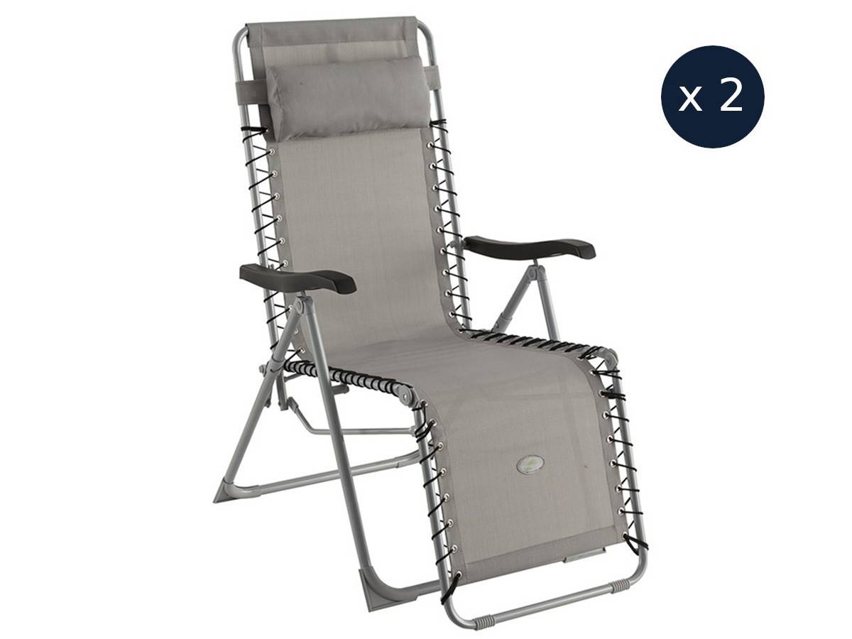 Hesperide - 2 Fauteuils de jardin relax SILOS Gris - Hespéride - Image 1