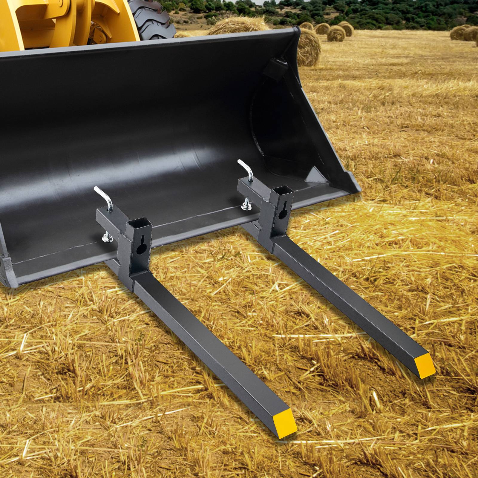 VEVOR Pinces fourches palette 1090x70x230 mm, charge 907 kg, lame 76 cm. Pour chargeur tracteur, godet. - Image 8