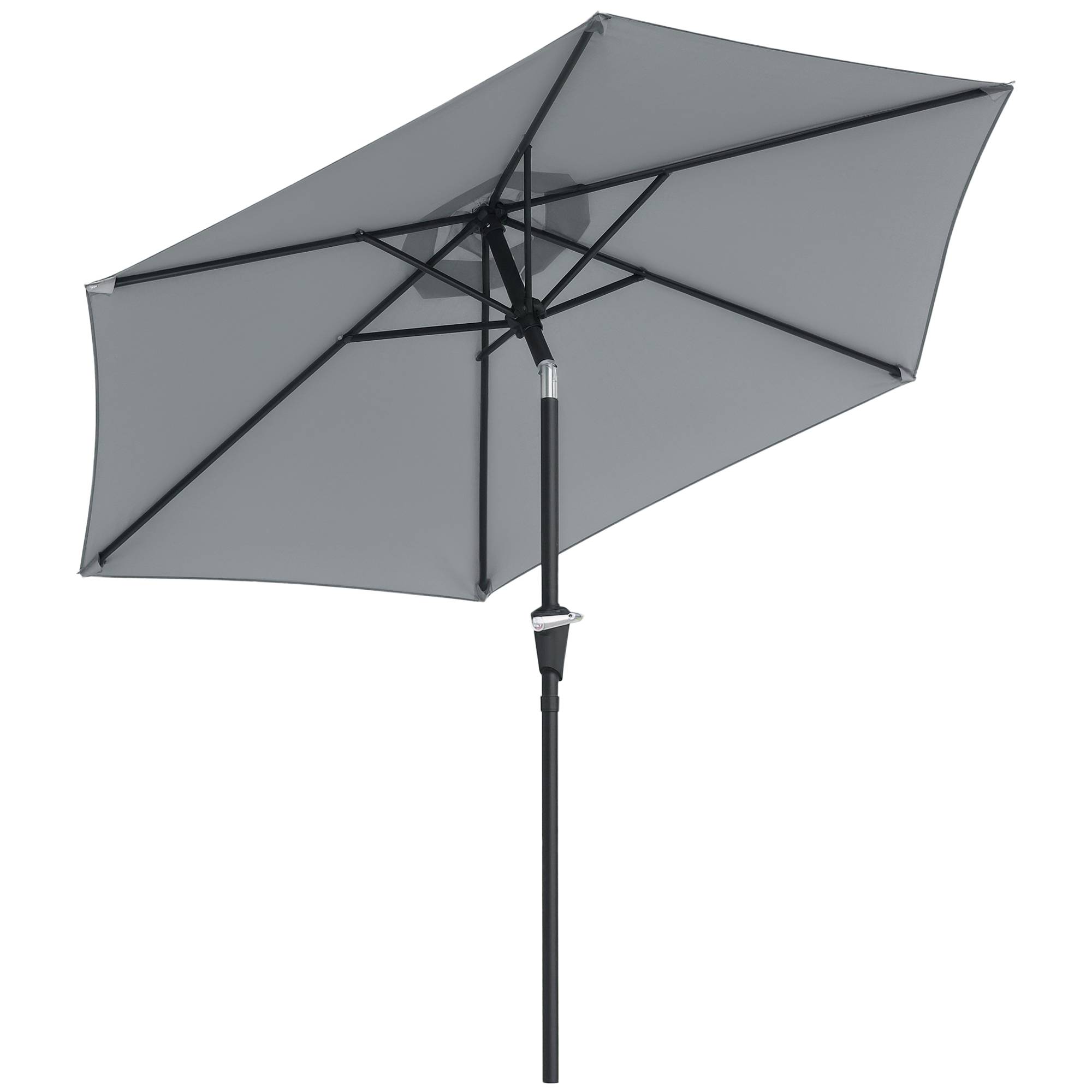 ComfortXL - Parasol inclinable extérieur métal pour jardin et patio ouverture manivelle Ø230 cm gris - ComfortXL Outdoor Living