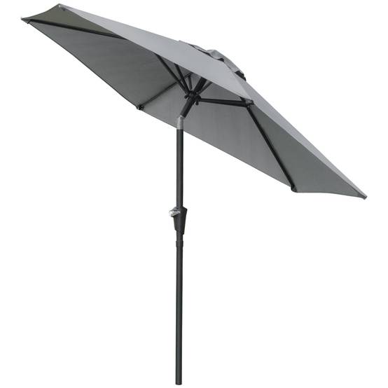 ComfortXL - Parasol inclinable extérieur métal pour jardin et patio ouverture manivelle Ø230 cm gris - ComfortXL Outdoor Living - Image 2