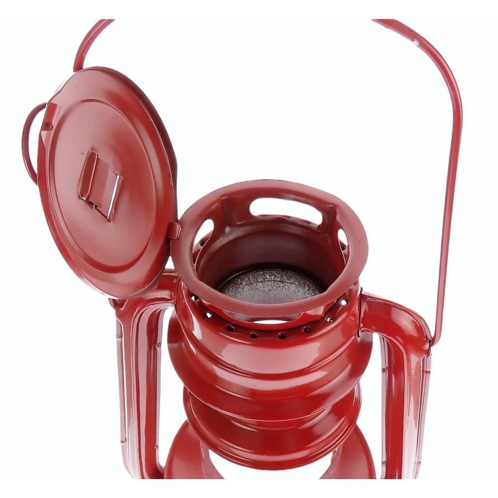 Mangeoire lanterne rouge à suspendre, hauteur 23 cm, pour oiseaux - Imagen 4