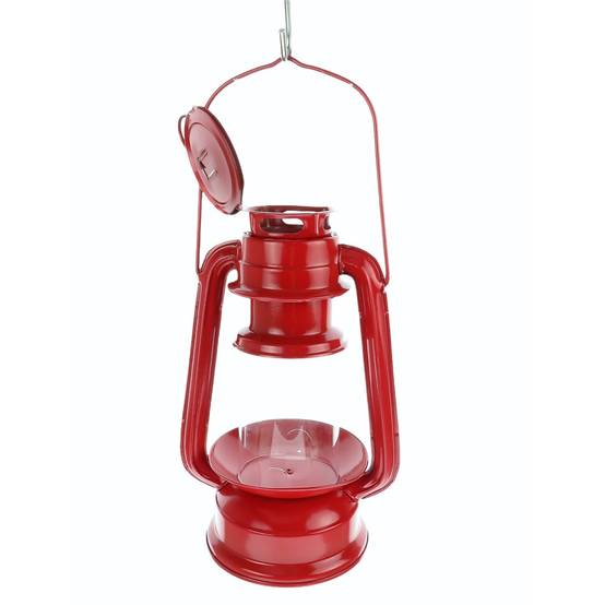 Mangeoire lanterne rouge à suspendre, hauteur 23 cm, pour oiseaux - Image 5