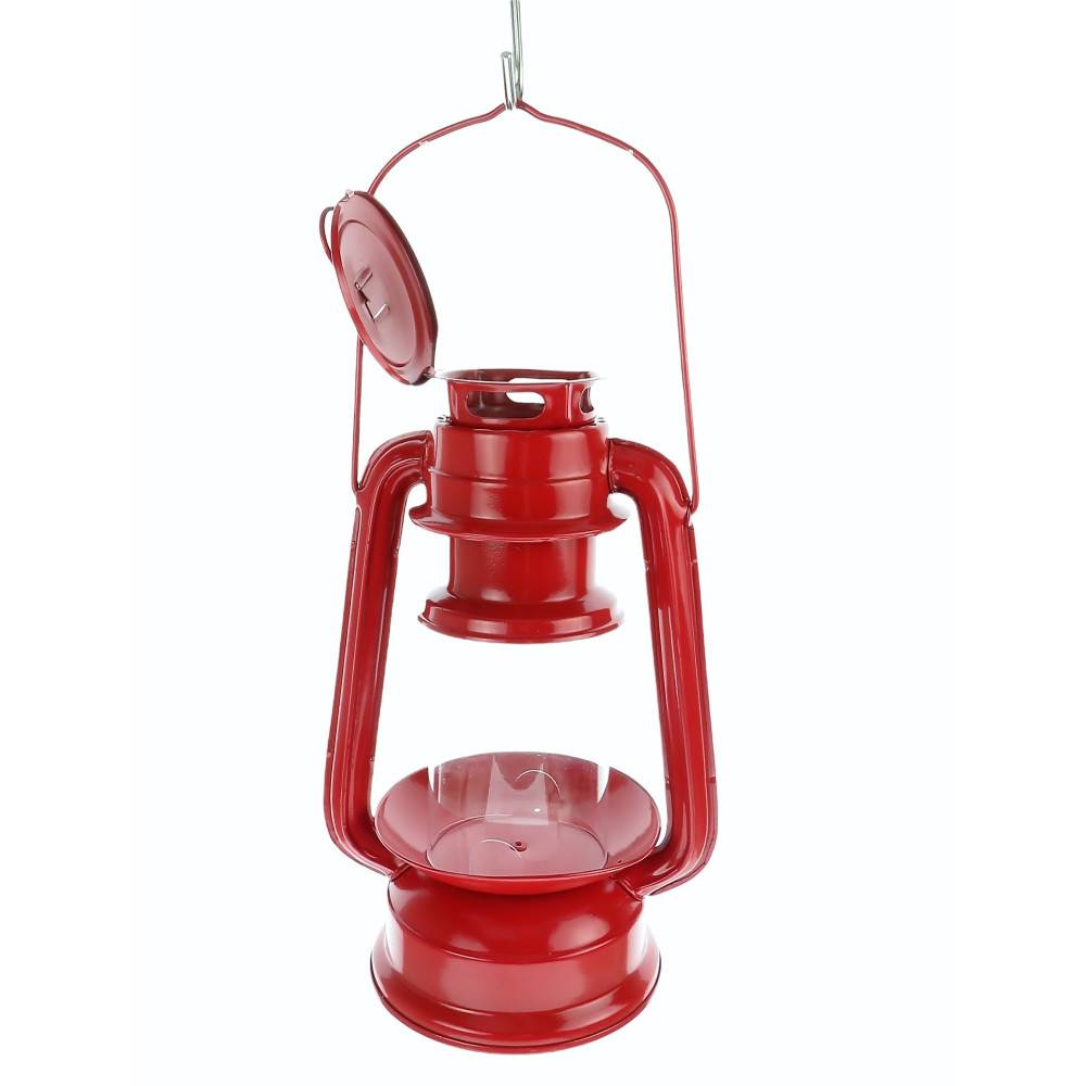 Mangeoire lanterne rouge à suspendre, hauteur 23 cm, pour oiseaux - Imagen 5