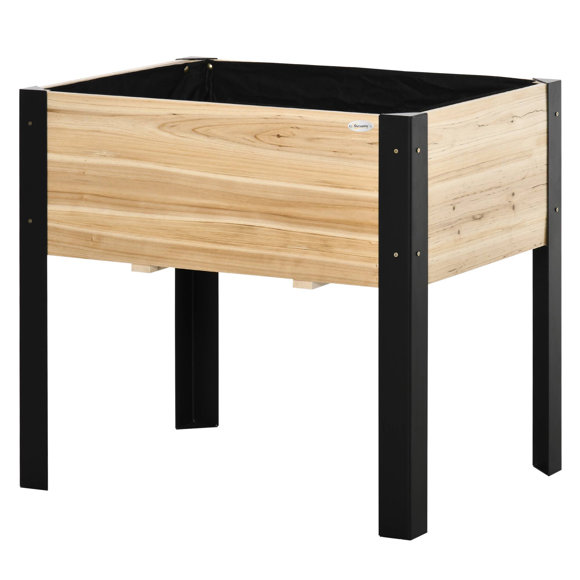 ComfortXL - Carré potager sur pieds Bois et métal pour balcon Culture avec feutre inclus 80cm naturel - ComfortXL Outdoor Living - Image 1