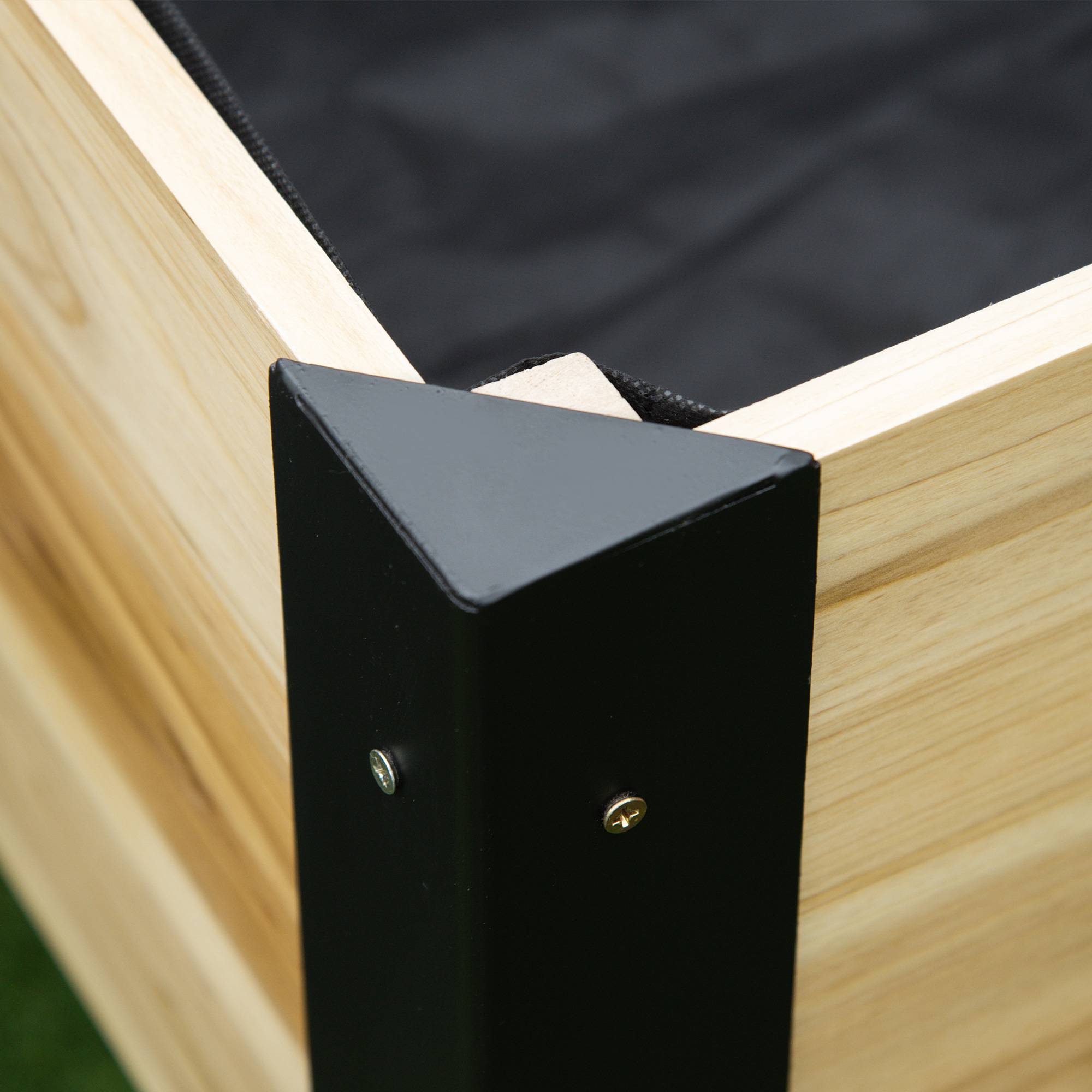 ComfortXL - Carré potager sur pieds Bois et métal pour balcon Culture avec feutre inclus 80cm naturel - ComfortXL Outdoor Living - Image 10