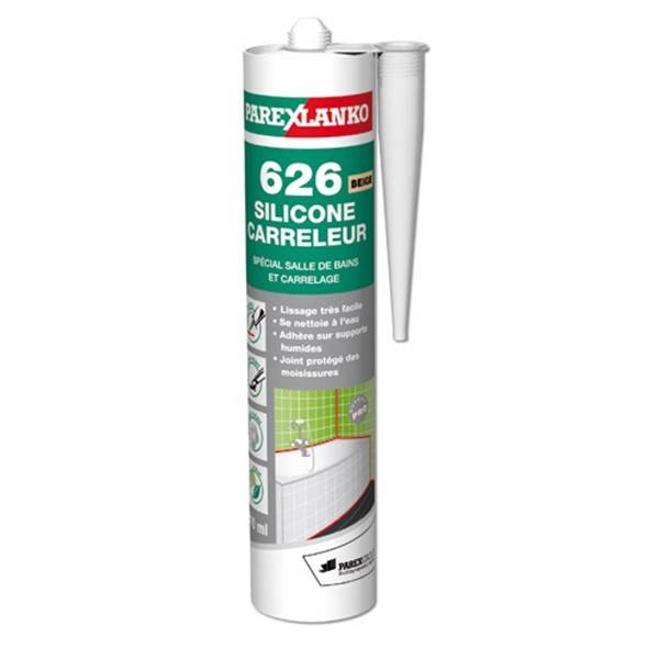 Mastic silicone carreleur 626 PAREXLANKO - 300 ml - blanc - L626BLANC310