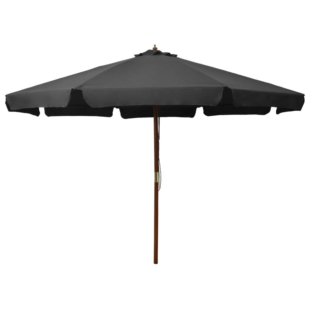 Parasol extérieur mât bois anthracite 330 x 240 cm - PANGIVO - Image 1