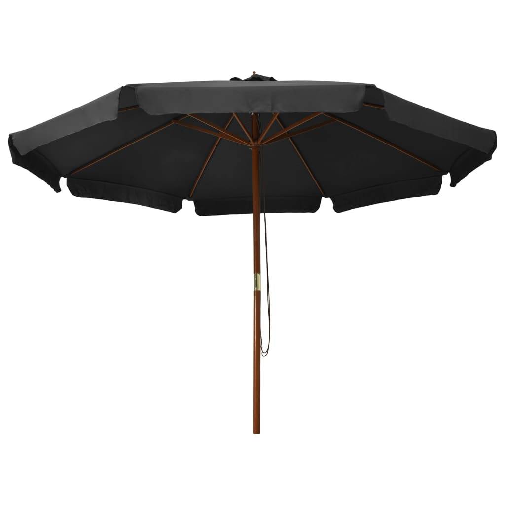 Parasol extérieur mât bois anthracite 330 x 240 cm - PANGIVO - Image 2