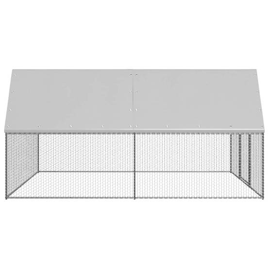 Poulailler d'extérieur 3 x 4 x 2 m acier galvanisé toit en PE - Image 3