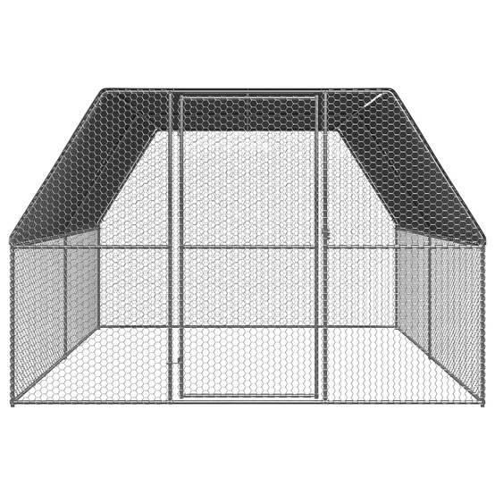 Poulailler d'extérieur 3 x 4 x 2 m acier galvanisé toit en PE - Image 2
