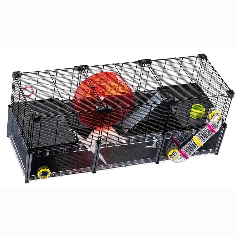 Ferplast - FERPLAST - Cage Hamster - Cage Souris - Cage Hamster Grande - Grillage Métallique - avec Accessoires - Modulaire - Multipla Hamster, 107,5 x 37,5 xh - Imagen 8