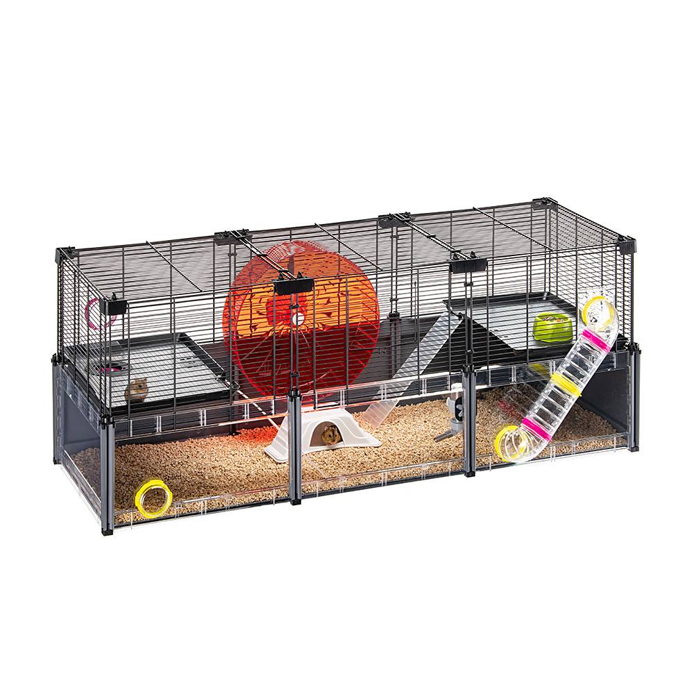 Ferplast - FERPLAST - Cage Hamster - Cage Souris - Cage Hamster Grande - Grillage Métallique - avec Accessoires - Modulaire - Multipla Hamster, 107,5 x 37,5 xh - Imagen 1