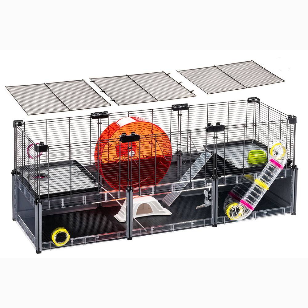 Ferplast - FERPLAST - Cage Hamster - Cage Souris  - Cage Hamster Grande - Grillage Métallique - avec Accessoires - Modulaire - Multipla Hamster, 107,5 x 37,5 xh - Imagen 7