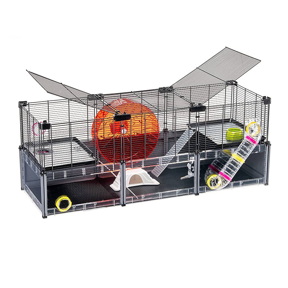 Ferplast - FERPLAST - Cage Hamster - Cage Souris  - Cage Hamster Grande - Grillage Métallique - avec Accessoires - Modulaire - Multipla Hamster, 107,5 x 37,5 xh - Imagen 6