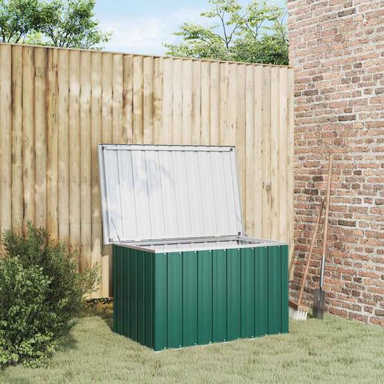 Coffre de Rangement en Acier Galvanisé Robuste pour Jardin Outils Extérieur Vert 109x67x65 cm – ComfortXL Outdoor Living - Image 3