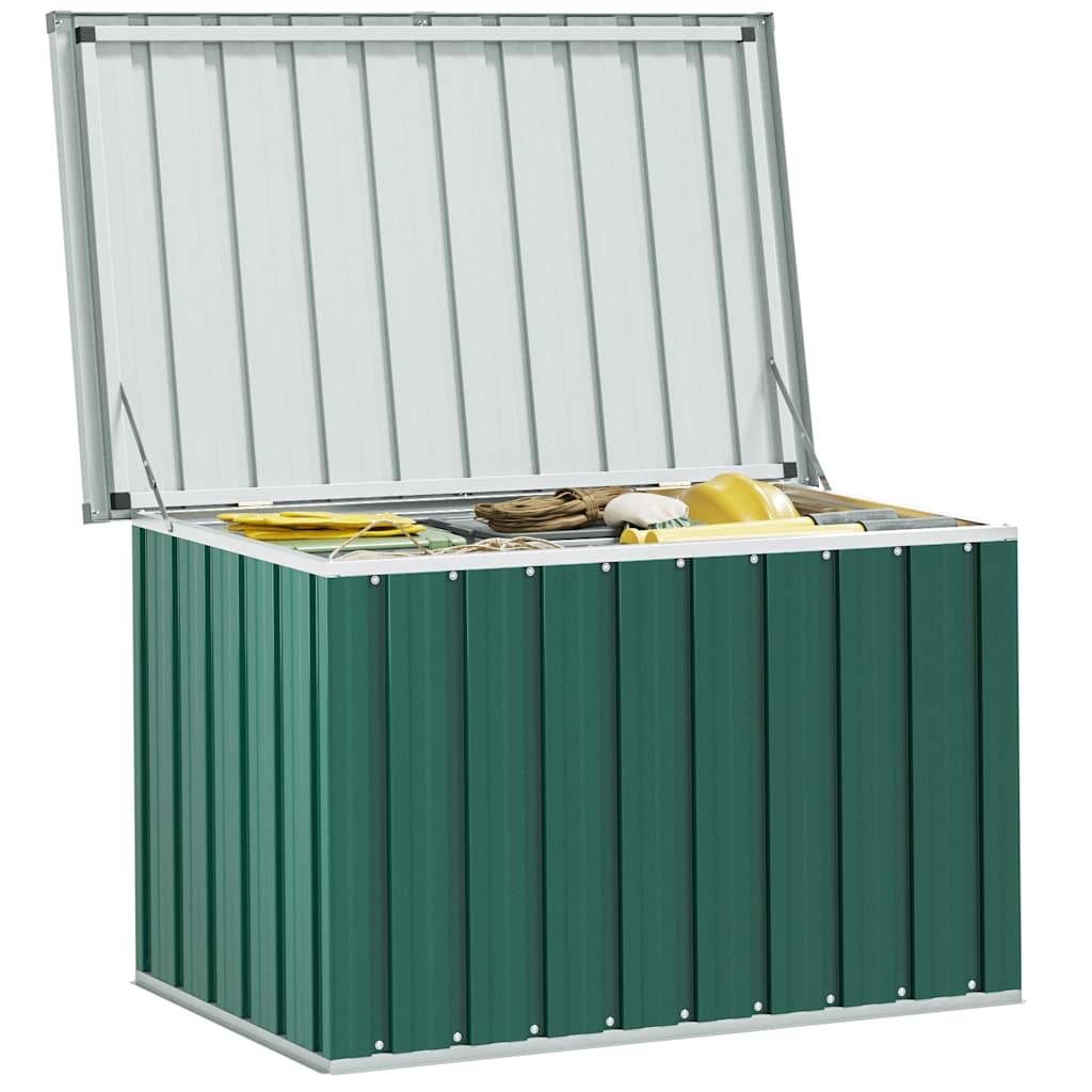 Coffre de Rangement en Acier Galvanisé Robuste pour Jardin Outils Extérieur Vert 109x67x65 cm – ComfortXL Outdoor Living - Image 4