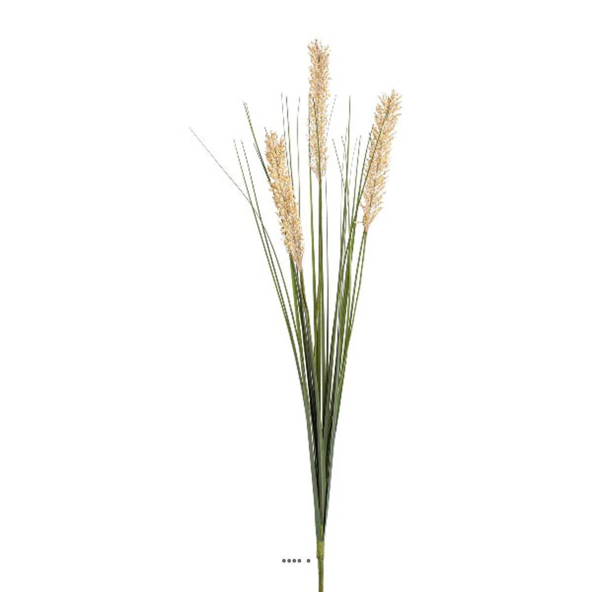 Artificielles - Superbe herbe de blé artificielle avec 3 chatons en piquet H 85 cm - Imagen 2