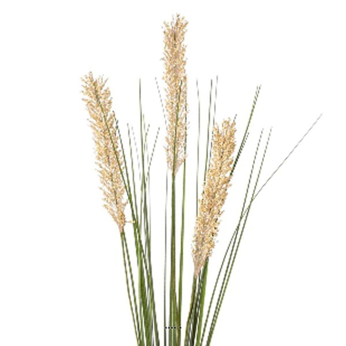 Artificielles - Superbe herbe de blé artificielle avec 3 chatons en piquet H 85 cm - Imagen 3