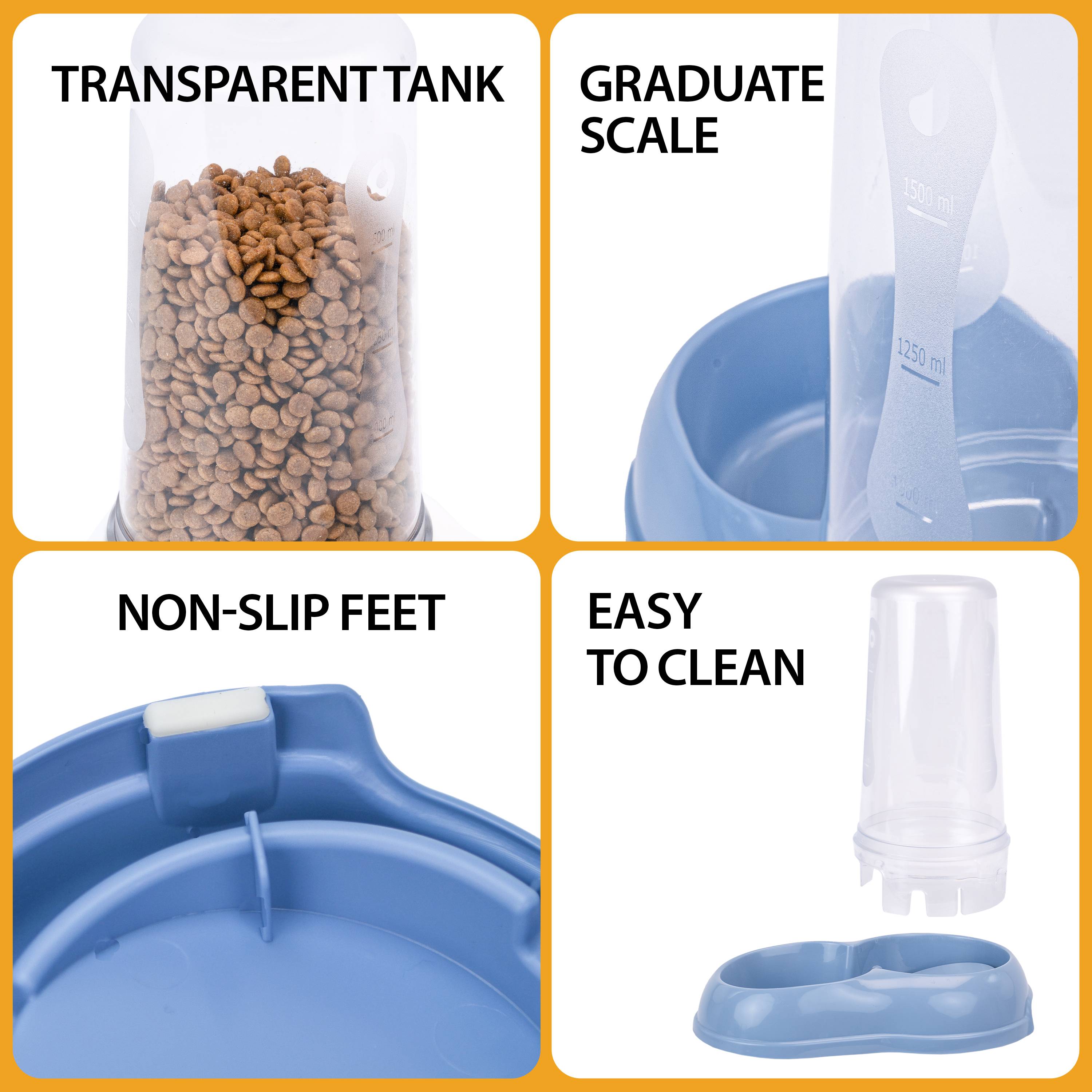 Ferplast - Ferplast Distributeur de nourriture ou d'eau pour chiens et chats AZIMUT 600, Distributeur de nourriture sèche ou eau 0,6 litre, fond antidérapant, - Imagen 8