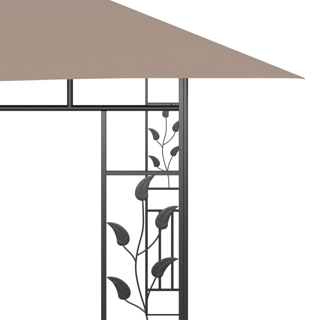 Tonnelle Aluminium Taupe avec Moustiquaire et LED 4 x 3 x 2.73 m - PANGIVO - Image 8